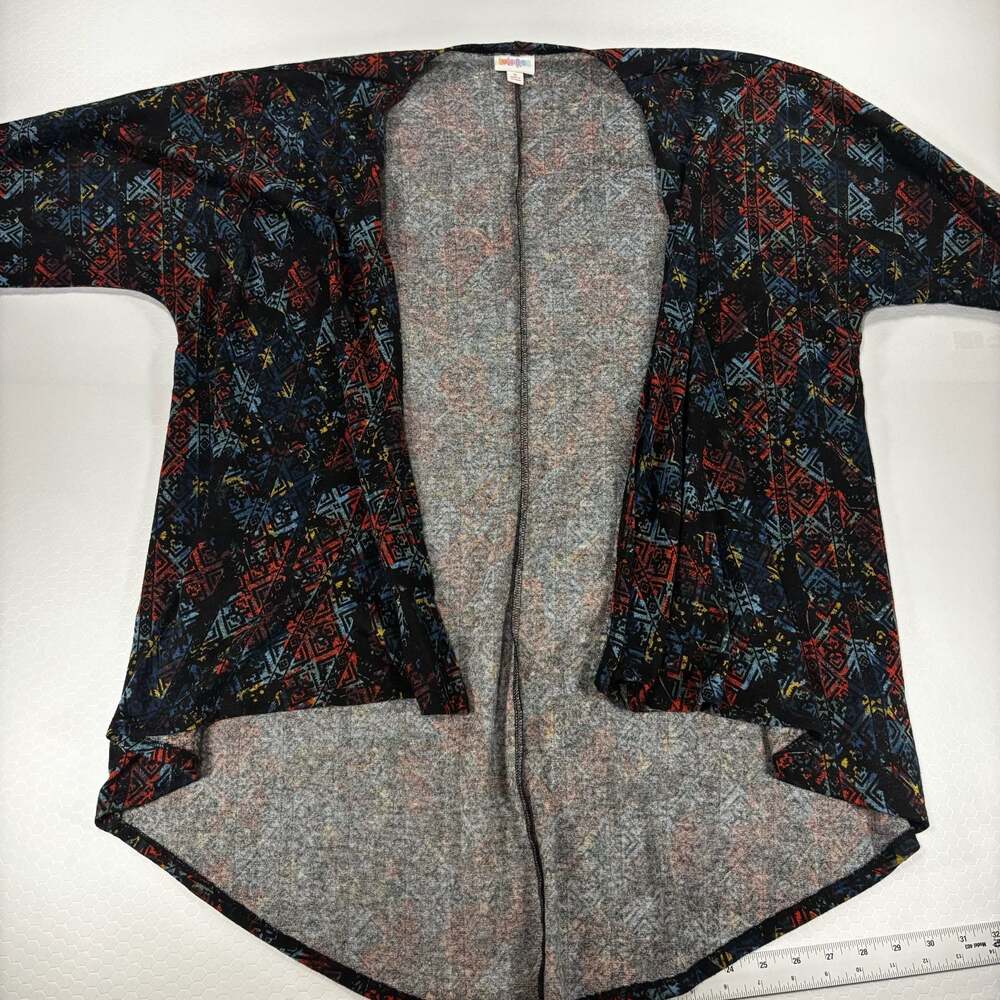 LuLaRoe Lindsay Kimono Cardigan Open Front High-Low Geometric Print Small